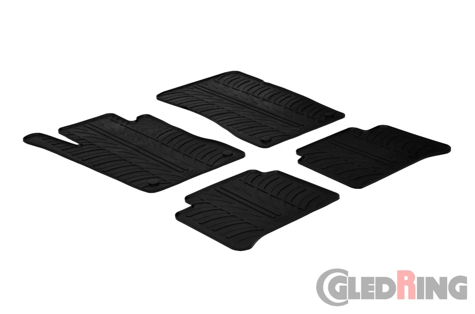 All Weather Rubber Floor Mats fits the 2003-2009 Mercedes E Class - 4 Pc - Black - Imagem 1 de 1