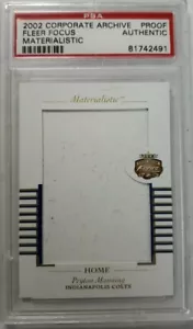 CORPORATE ARCHIVED PROOF PEYTON MANNING 2002 Fleer Focus JE Materialistic Home - Picture 1 of 4