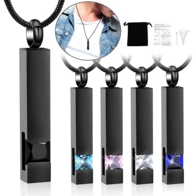 Feuerbestattung Urne Anhänger Halskette Für Memorial Edelstahl Cz Urne Halskette - Bild 1 von 4