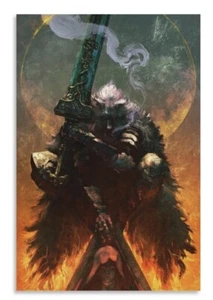 Wolf King Werewolf Warrior Great Sword- Displate - Metal Poster - 26.9 x 18.9in - Picture 1 of 8