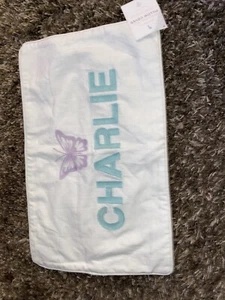 NWT Pottery Barn Kids Personalized Charlie Embroidered Pillow Cover 14” X 22” - Picture 1 of 3