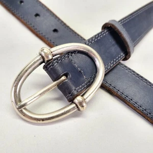 Talbots Leather Belt 42 XL Blue 6928 - Imagen 1 de 13