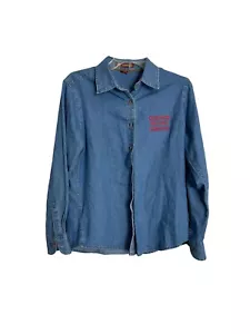 Harrington Denim Shirt Mens Size Medium Operation Military Embrace Button Front - Picture 1 of 7