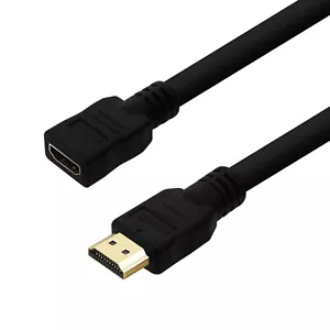 HDMI Extension Cable Male to HDMI Female Audio / Video Return 4K 1.5m LinQ Black - Picture 1 of 5