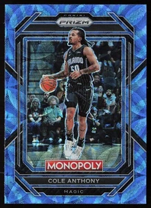 2022-23 Panini Prizm Monopoly - Cole Anthony #64 Blu Tiger Stripe SP - Bild 1 von 2