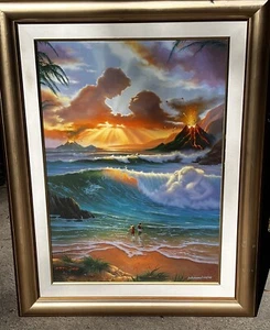 Jim Warren “paradise” Embellished Giclee On Canvas Hand Signed 26x36 - Picture 1 of 13