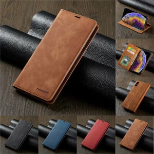 For iPhone 16 15 13 12 11 Pro Max XS X XR Magnetic Flip Leather Card Case Cover - Picture 1 of 13
