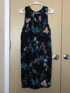 BANANA REPUBLIC Floral Black/Multicolor Sleeveless Dress Size 14 $129.00 - Picture 1 of 5