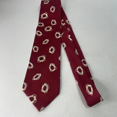 Antigua corbata de cuello náutico de seda azul marino borgoña azul marino 3,5" x 55"" EE. UU. Foto 1 de 4
