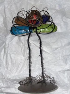 Thanksgiving Collectible - Wire And Painted Metal Turkey 8” Tall - Picture 1 of 5