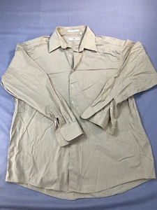 Joseph Abboud Hemd Herren 17 36 hellbraun langarm ägyptische Baumwolle Knopfleiste - Bild 1 von 18