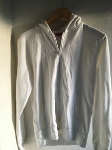 Kapuzenjacke mit Reißverschluß, weiß Gr. S, neu, Spitzenqualität Hanes Beefy - Bild 1 von 4