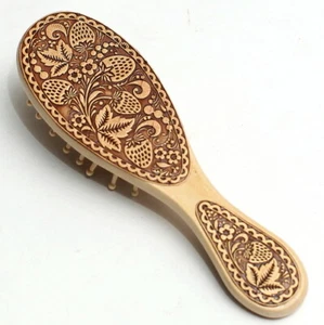 Peine de madera de abedul masaje de cabeza peine peine para el cabello cepillo de masaje producto orgánico 4x15 cm - Imagen 1 de 7