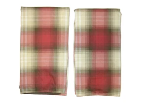 Juego de 2 fundas de almohada Eddie Bauer tamaño estándar rojo/marrón/marfil aliso a cuadros - Imagen 1 de 8