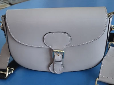 NUEVO Bolso Bandolera Rubor Valentina Fiore Cuero Genuino Hecho en Italia Tan Lindo Foto 1 de 4