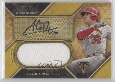 2017 Topps Triple Threads Unity Jumbo Relics Gold /25 Aledmys Diaz #UAJR-AB Auto - Image 1 of 2