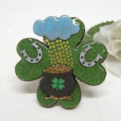 ECHO & HARA ST PATRICK'S DAY PIN LUCK OF THE IRISH 可收藏假日别针 — 第 1/3 张图片