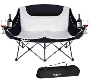 Double Camping Chairs, Oversized Loveseat Camping Chairs for Adults, Outdoor ... - Picture 1 of 8