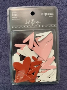 Heidi Swapp Adhesive Hearts Stickers Red White Pink NIP Rare Scrapbook Crafts - Picture 1 of 1