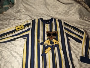 Anotwener Sweatshirt Men’s 2XL Hockey Bear Striped Blue Yellow #98 Sports - Picture 1 of 7