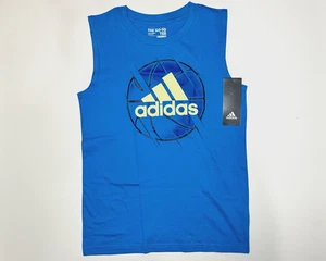 Adidas Boys Basketball Tank Top Sleeveless Aqua Blue Size 7X NWT - Picture 1 of 9