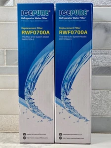 2 Pack ICEPURE RWF0700A Refrigerator Water Filter Replacement New! - Picture 1 of 3