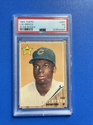 1962 Topps Lou Brock Rookie PSA 3  HOF Chicago Cubs - Image 1 of 2