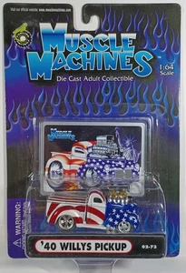 2000 Funlines Muscle Machines '40 Willys Pickup Stars & Stripes - Picture 1 of 1
