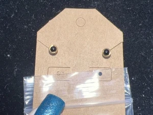 Created Black Onyx Stud Earrings Hypoallergenic Surgical Steel Sensitive Ear New - Picture 1 of 21