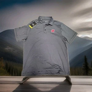 Wisconsin Badgers Logo grau leicht Under Armour Poloshirt Herren Large - Bild 1 von 7