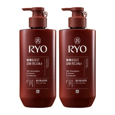 Ryo Heugwoon 黑色丰盈根部力量护发素 480 毫升 × 2 韩国 — 第 1/2 张图片