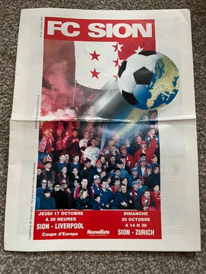 SION V LIVERPOOL EUROPEAN CUP WINNERS CUP 1996-97 - Image 1 of 2