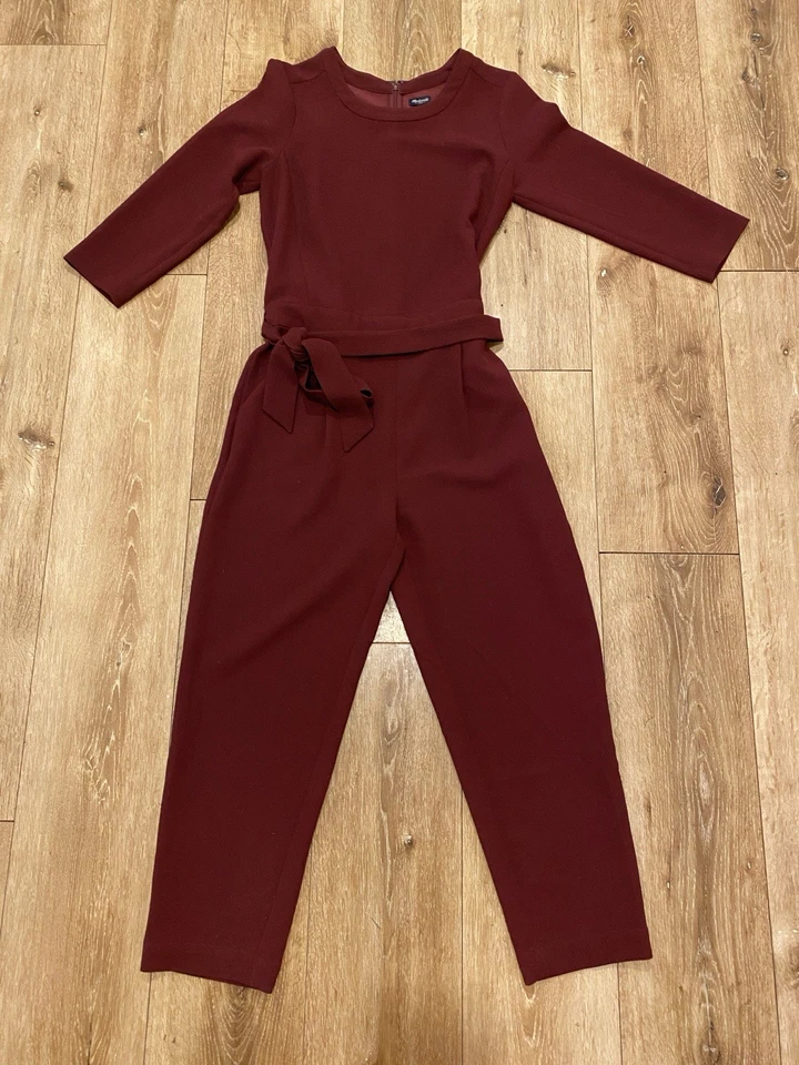 Madewell Womens Sloan Jumpsuit Long Sleeve Burgundy Sz 4 - Image 1 of 4