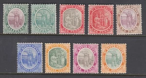 St. Kitts-Nevis Sc 11/20 MLH. 1905-18 Definitives, 9 diff, fresh, bright group. - Picture 1 of 2