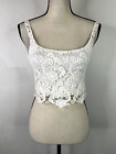 Charlotte Russe Women's White Lace Sleeveless Crop Top Sz Small