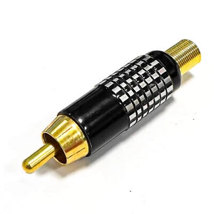 Wtyczka rca Wtyczka rca 6-8mm Pozłacana lutowana Wtyczka lutownicza Pozłacana Czarna - Zdjęcie 1 z 6