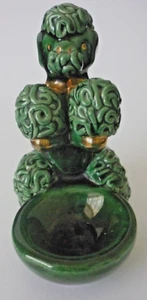 Vintage 1950's Italian Spaghetti Poodle Ceramic Dog With Pin Tray Dish - Picture 1 of 12