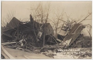 1915 Omaha, Nebraska ECHTES FOTO identifiziertes Wohnhaus vom Zyklon zerstört - Bild 1 von 2