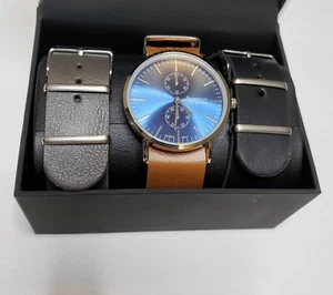 American eXchange Mens Watch 5153 Classy Includes 3 Leather Bands - Picture 1 of 4