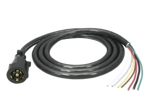 7-Way RV Round Tow Plug Wiring Harness Molded Trailer End w/ 8 ft Cable Bargman - Picture 1 of 1