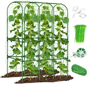 Cucumber Trellis for Raised Bed, 50×66 Inch U Shape Cucumber Trellis with Climbi - Picture 1 of 8