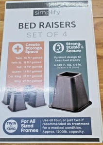 Simplify schwarze Betterhöhungen 6 Zoll, 4er-Pack für Home Collection - Bild 1 von 5