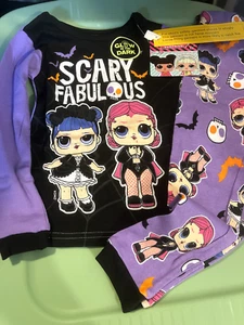 NWT 4 Glow in dark LOL dolls scary fabulous halloween pajamas disney skeletons - Picture 1 of 6