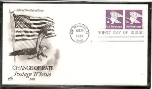 US SC # 1820 "B" Eagle FDC. Coil Artcraft cachet. - Picture 1 of 1