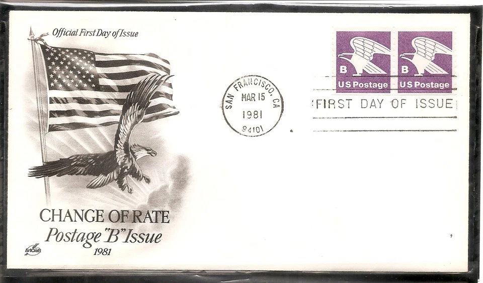 US SC # 1820 "B" Eagle FDC. Coil  Artcraft cachet. - Image 1 of 1