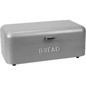 Home Basics Soho Bread Box For Kitchen Countertop, Metal, (Grey), Vented With Hi - Picture 1 of 1