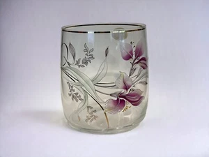 Vaso cilindrico floreale oro bohemia cristallox cristallino Cecoslovacchia 5,5 pollici - Foto 1 di 8