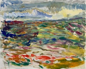 Ölbild Expressionist Henri Rothschild 1931-1992 Landschaft in Schweden Viken - Bild 1 von 10
