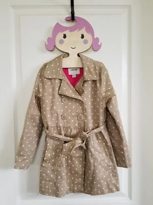 CHEROKEE Girls Tan Polka Dot Lightweight Trench Coat Jacket Size XS 4/5  - Image 1 of 4