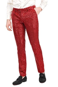 Barabas Men's Sequin Diamond Design Shiny Chino Pants 2CP3099 - Picture 1 of 25